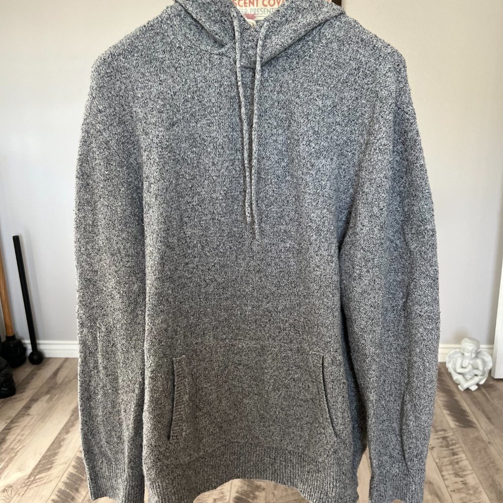 Allsaints Heather Grey Hoodie, Men's M Fits like XL